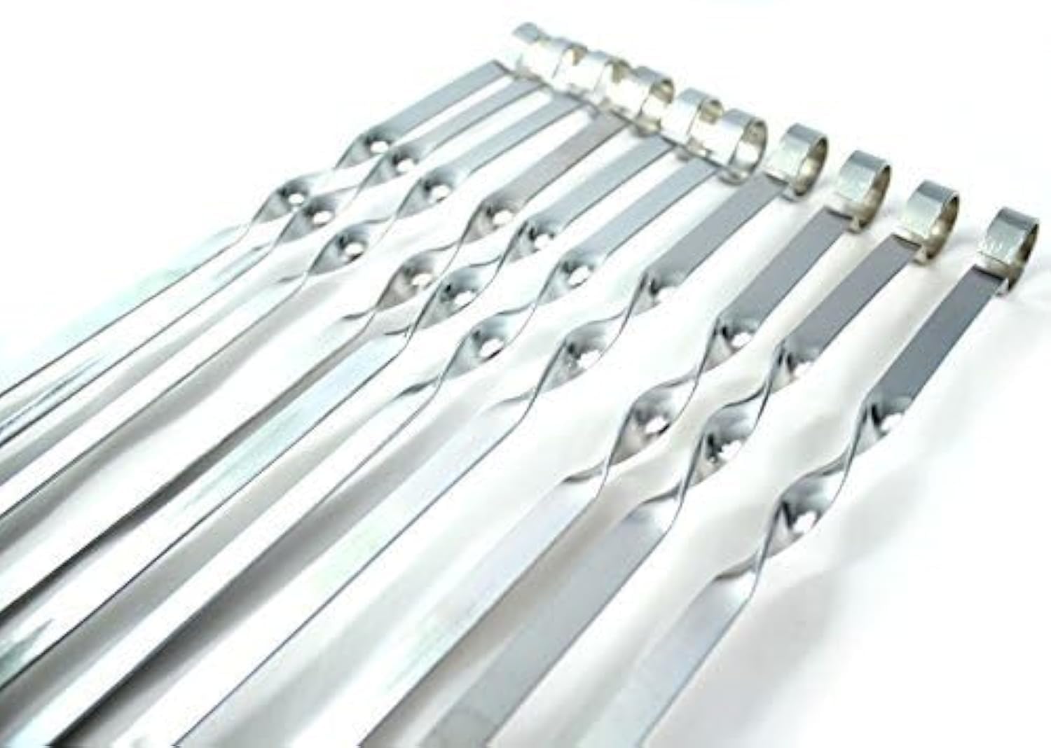 D.i.l Silver 10 X Bbq Grilling Kabob Skewers. 59Cm Length 1Cm Width 1.5Mm Thick. For All Your Barbecue Needs