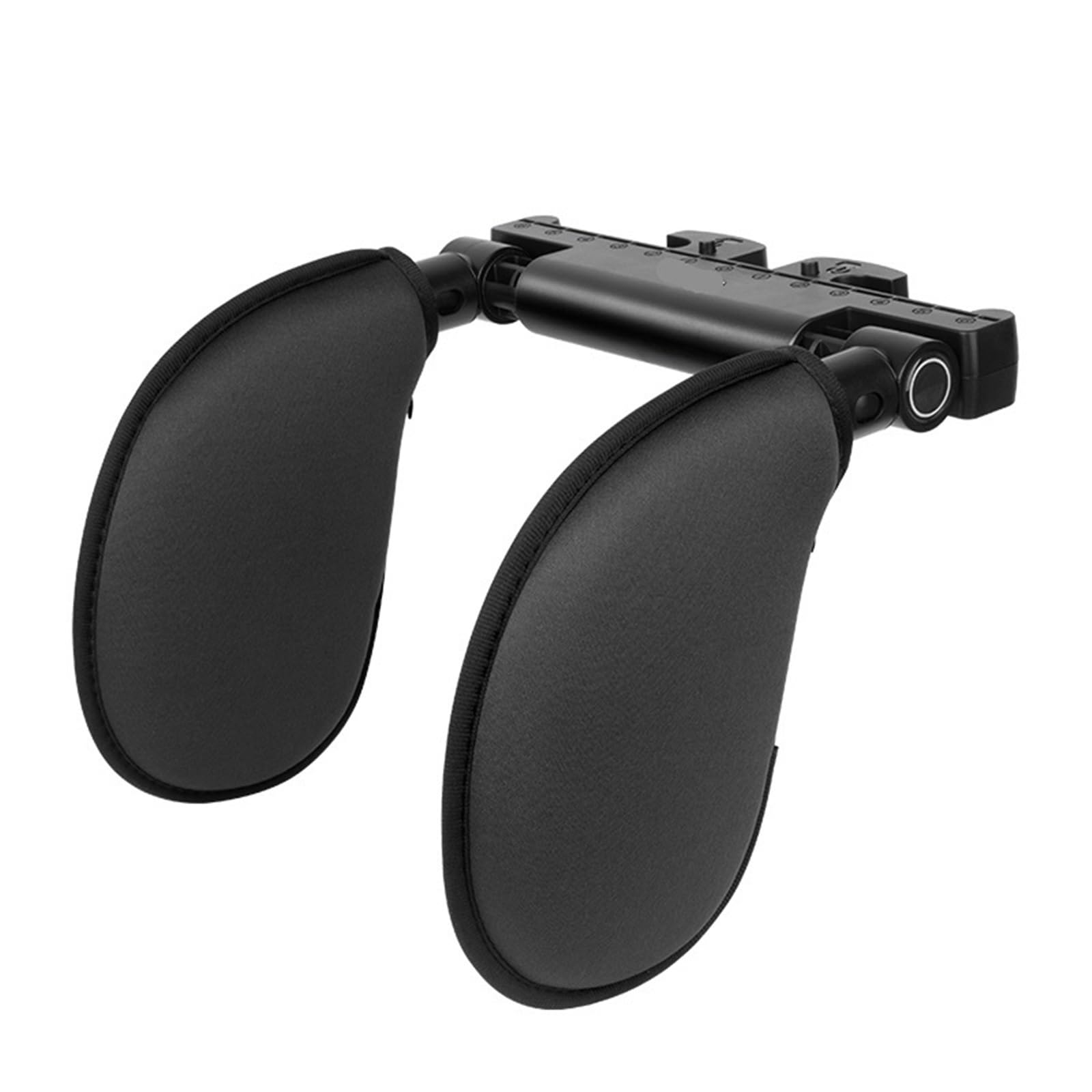Reposacabezas Coche Cojin Comodidad para viajes de larga distancia, reposacabezas ajustable para coche, impermeable, memoria de cuero de PVC(A10 Cloth Black H)