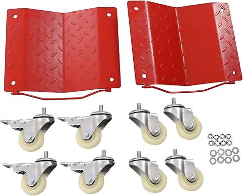 Miniatura 4 de TQSHOoP Car Wheel Dolly, Set of 4 Heavy Duty Tire Wheel Dolly Vechicle Moving Dolly Carbon Steel Tire Wheel Dollies, 1700LB Capacity