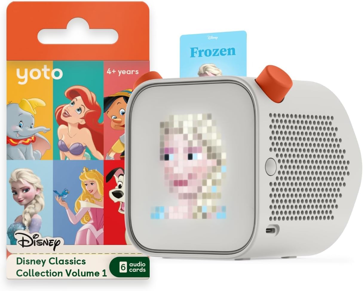 Yoto Player (3rd Gen.) + Disney Classics Bundle – Kids Bluetooth Audio Speaker, All-in-1 Screen-Free Device Plays Stories Music Podcasts Radio White