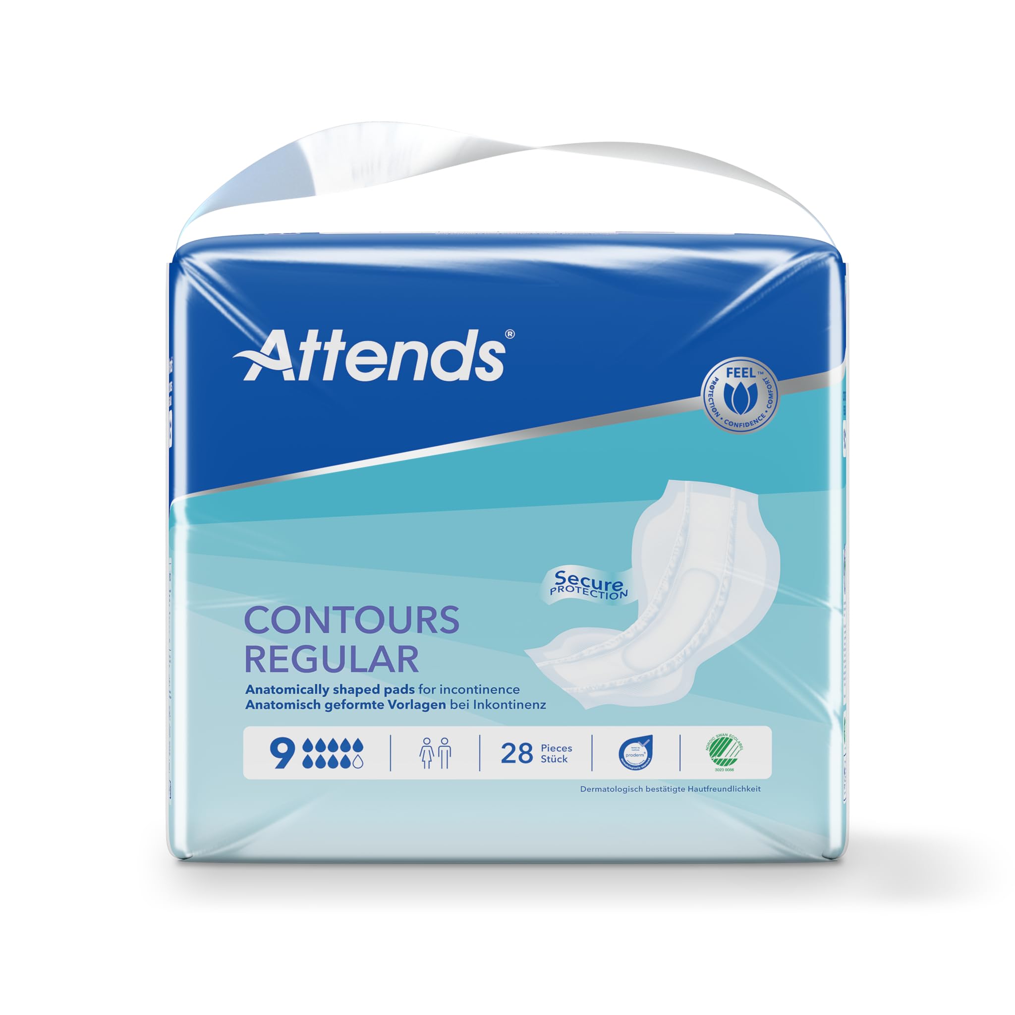 Attends Contours Regular 9, 112 Units (4 Packs of 28) 201312