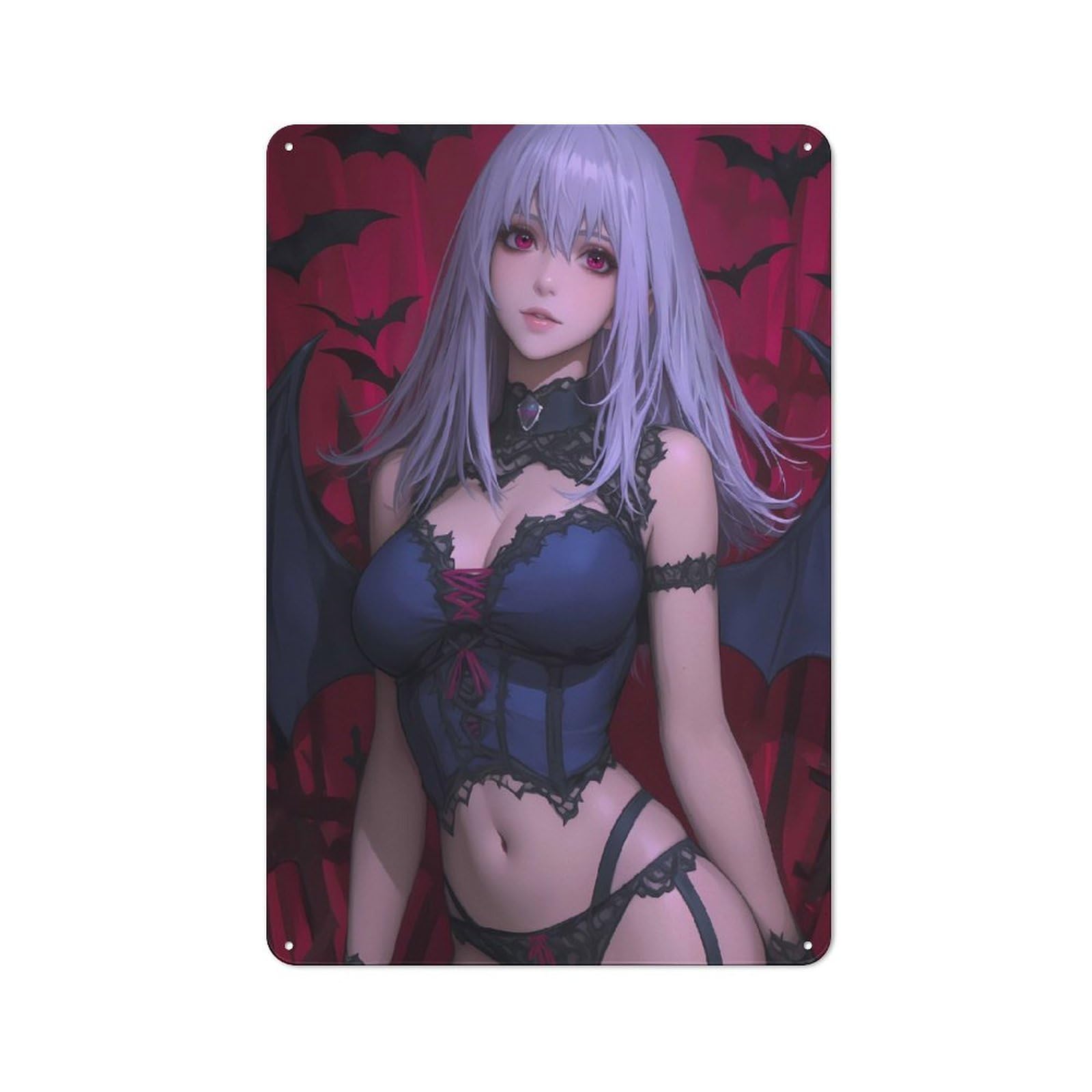 Junmoney Girls Style-15 Vintage Metal Sign 30X20cm Featuring Anime Vampire Gaming, Home Bar Decor For Cafe, Pub, Workshop Or Home Bar