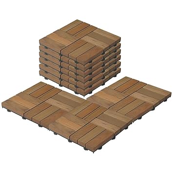 Cheston Interlocking Tiles for Floor I Interlocking Wooden Tiles for Garden, Balcony Poolside I Weather & Water Resistant I Flooring Solution I 12