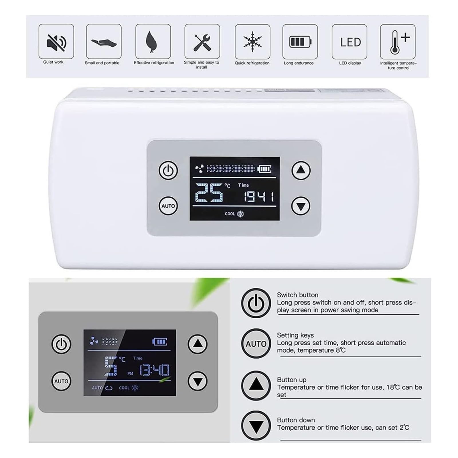 Estuche Térmico para Insulina Portátil - Nevera Médica Recargable con Pantalla Digital, Silencioso y Adaptador Coche - Organizador Compacto Medicamentos (3 Bolígrafos/12 Cartuchos)