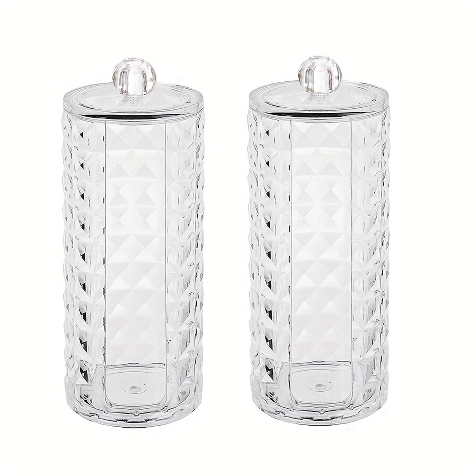 BAYNOPURIN Hair Tie Organizer Box Clear Acrylic Round Storage Holder For Hair Ties And Cosmetic Display(2pcs)
