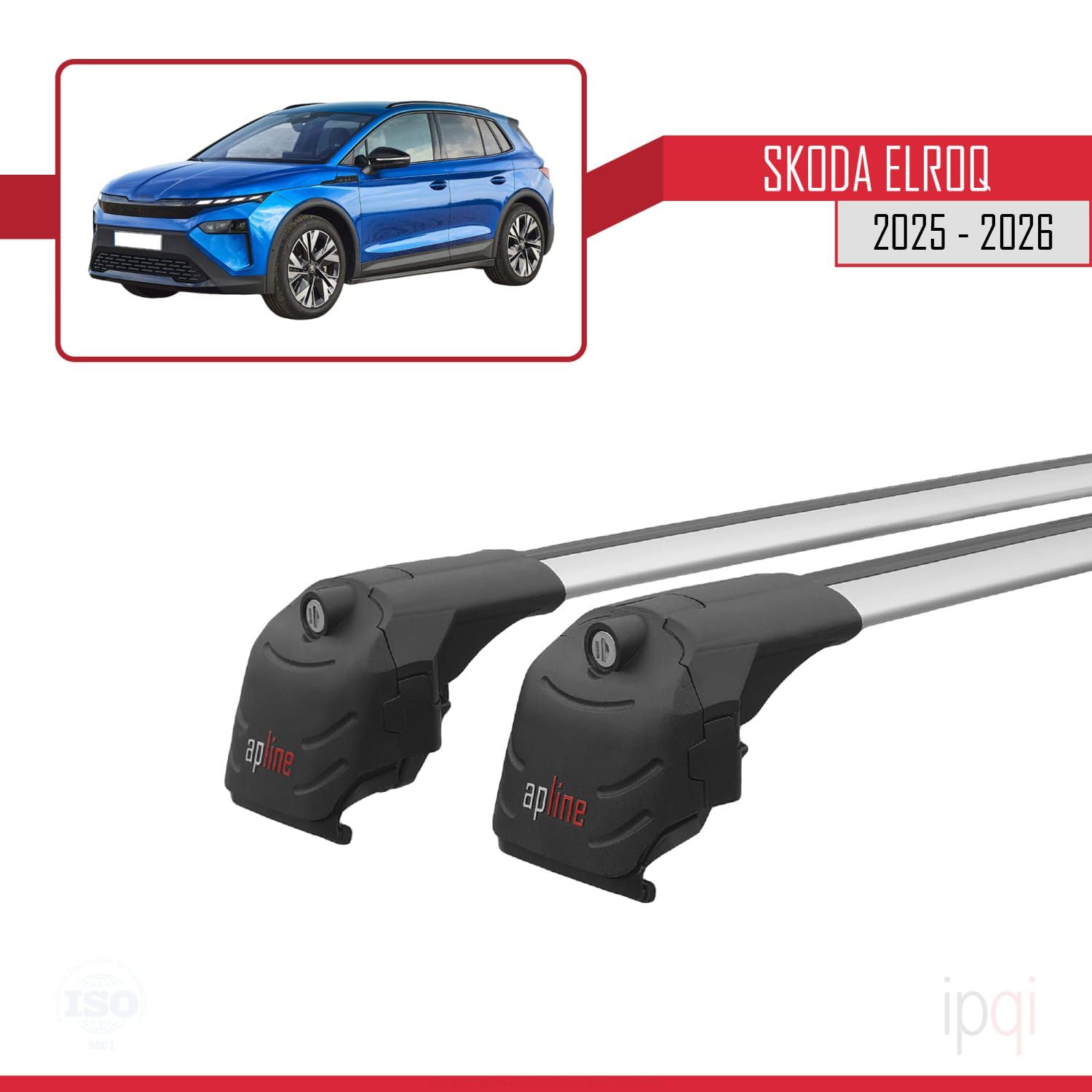Compatible avec Skoda Elroq 2025 ACE-2 Barres de Toit Railing Porte-Bagages de Voiture Gris Aluminium 2 Barres