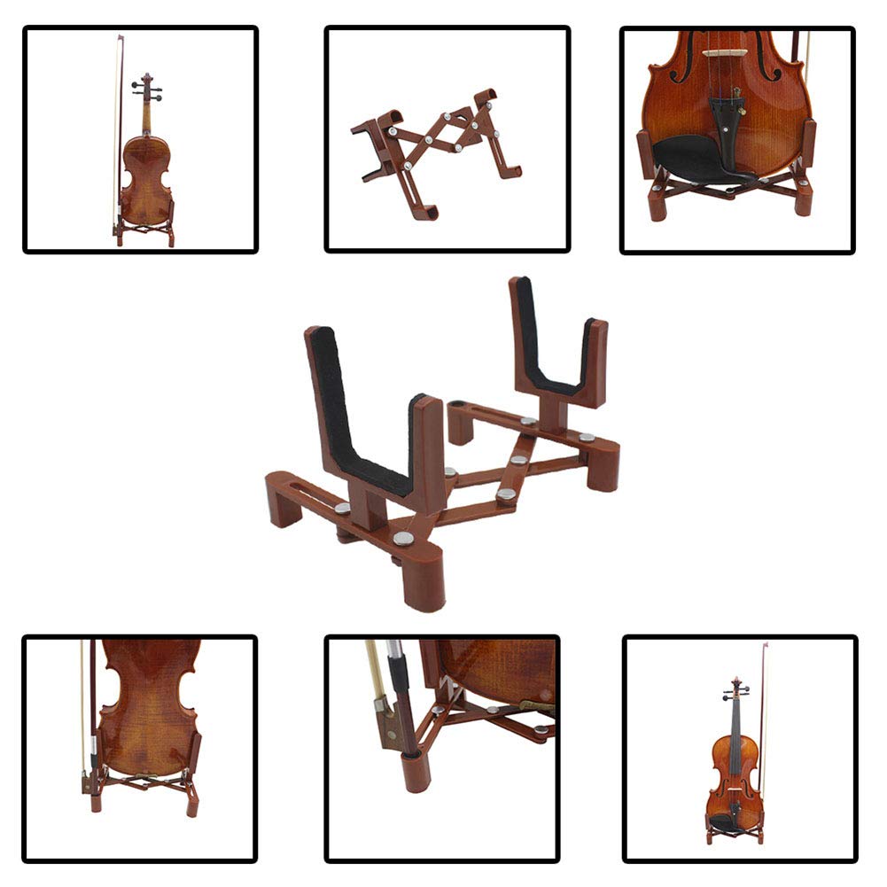 Supporto portatile e pieghevole per strumenti musicali con archetto per violino