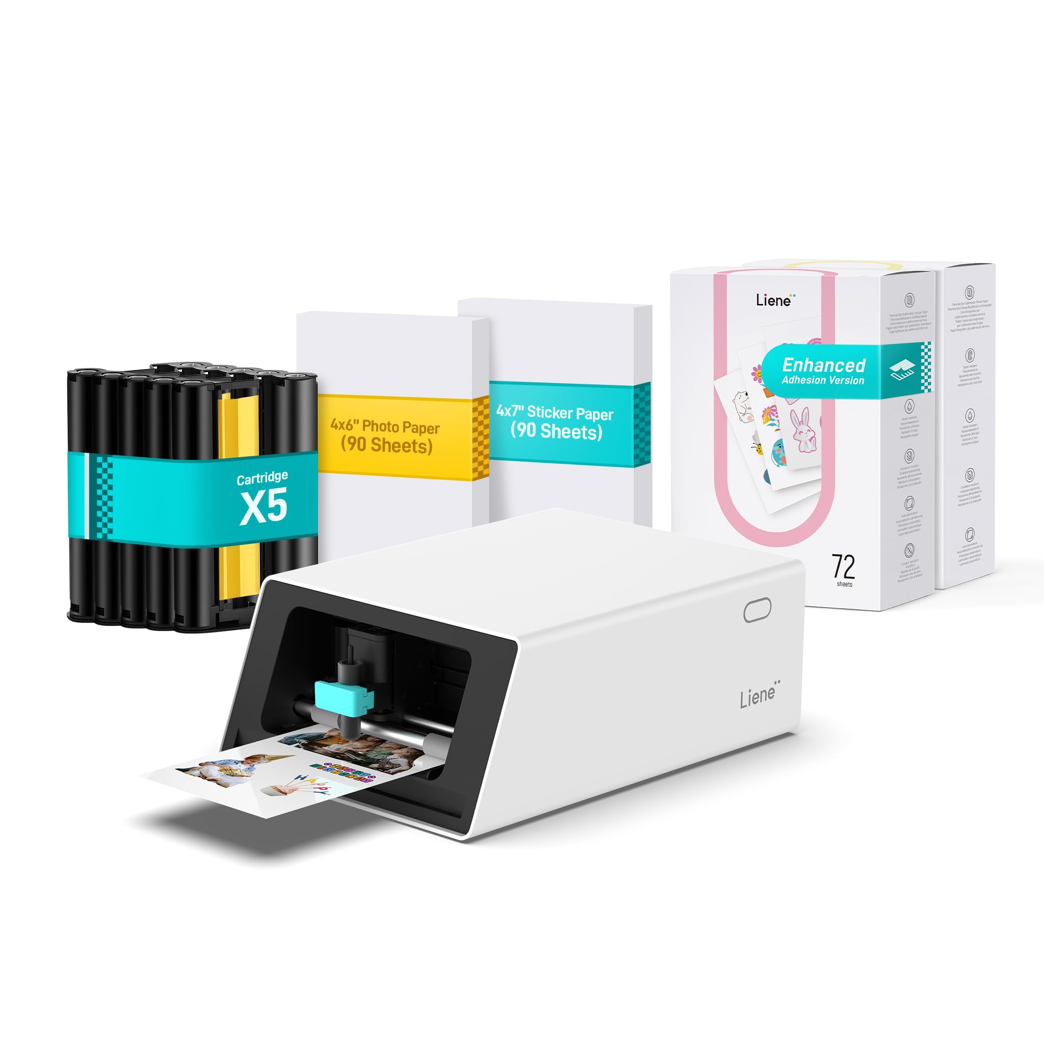 Liene PixCut S1 Ultimate Pro Pack - All-in-One Sticker Maker Machine for Custom Stickers, High-Volume Printing&Professional-Grade Photos, Thermal Dye-Sublimation, 300 DPI Prints, Precise