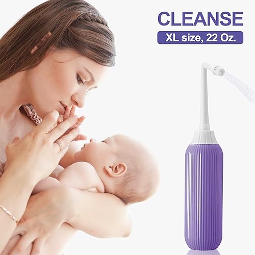 Miniatura 3 de Kit esencial de recuperación posparto, botella extra grande de lavado peri de 22 onzas con bolsa de viaje, paquetes de alivio del dolor posparto