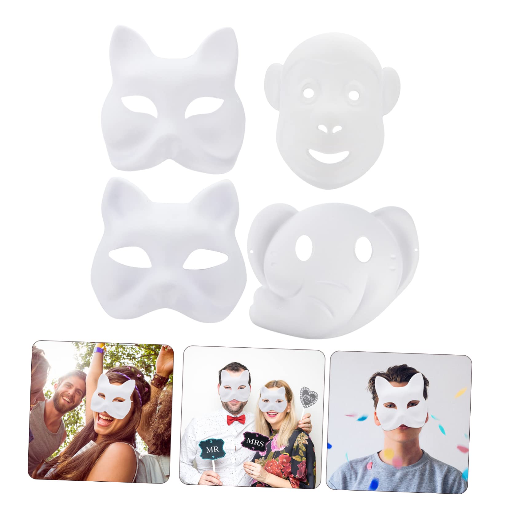 GALPADA Maschera Vuota Maschera Verniciabile Vestito Vestiti Di Halloween Costume Vuoto Fai Da Te Pieno Maschera Cosplay Maschere Cosplay Maschera Per Gli Occhi Bianca Carta