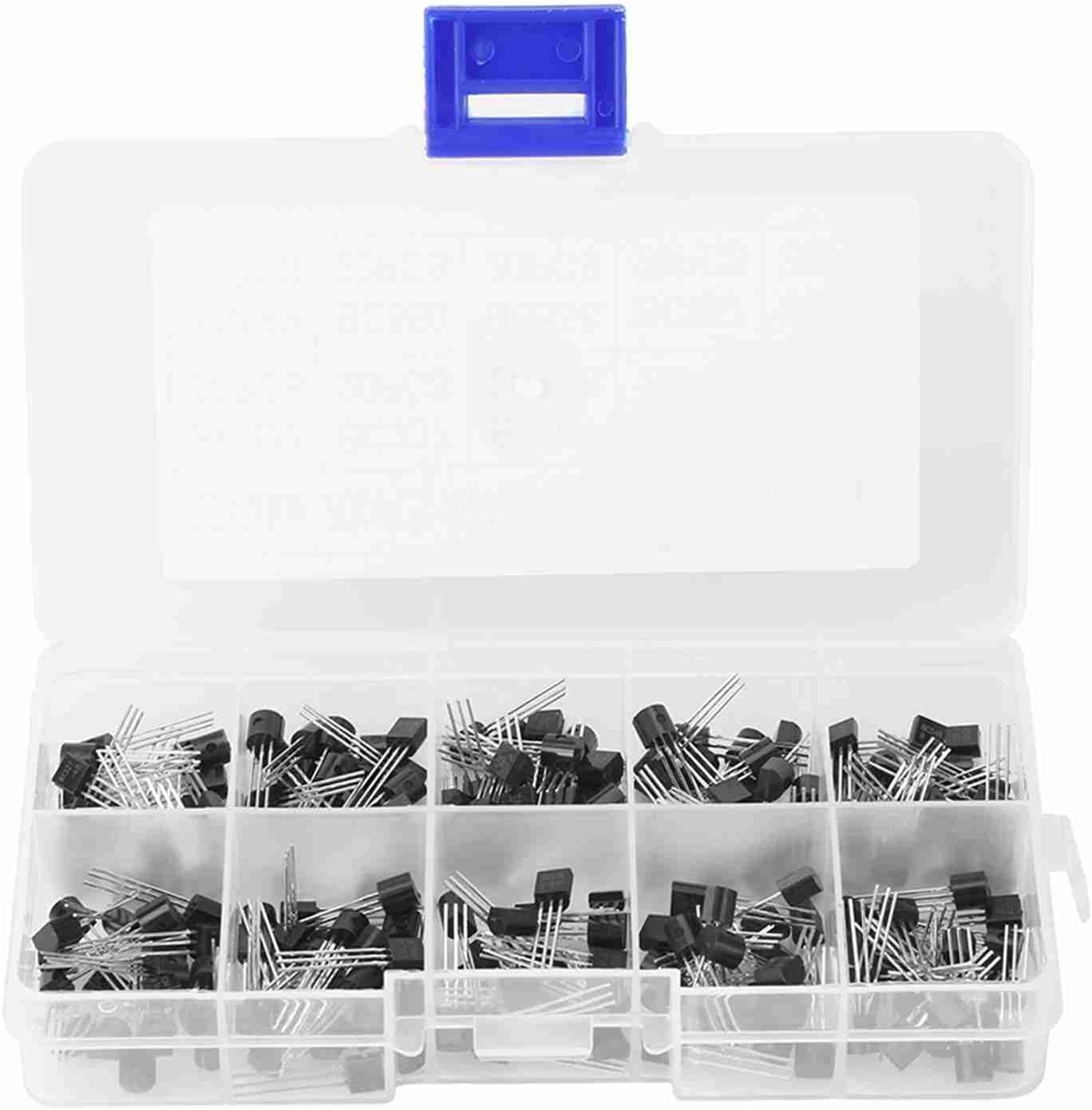 200pcs 10 Values NPN PNP to 92 Transistor Assortment DIY Kit Purpose Transistors Assortment Kit Well Packed and Assorted in Transparent Box