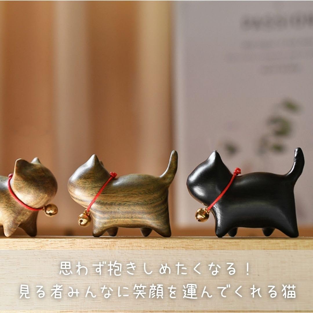 Amazon.co.jp: [AiO JAPAN] 置物 猫 木製 ラッキーキャット ミニ
