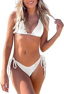 Nuevo Bikini Bañador Set de 2 Piezas para Mujer, Tela, Traje de baño con Color Liso sólido