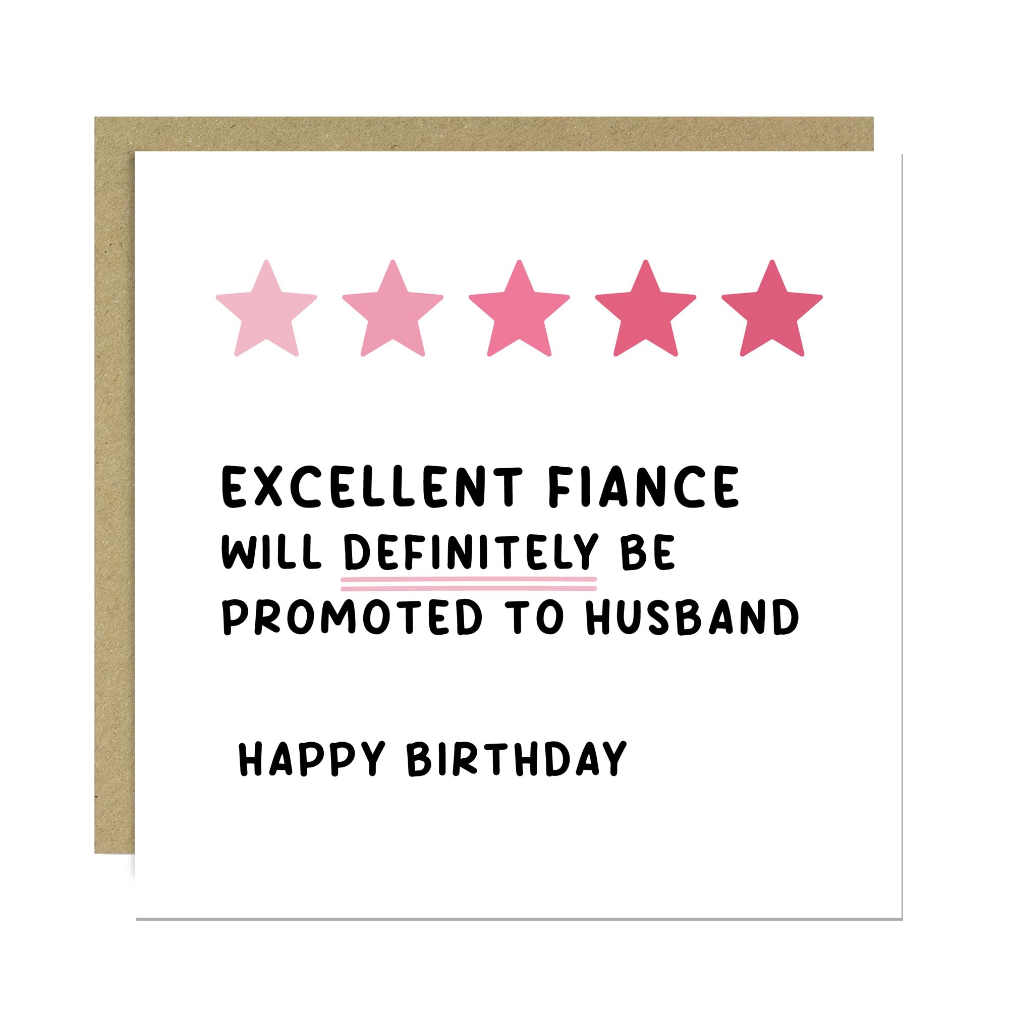 RED OCEAN Funny Birthday Card For Fiance With Kraft Envelope Fiance Birthday Card Joke For Him From Wife To Be Fun