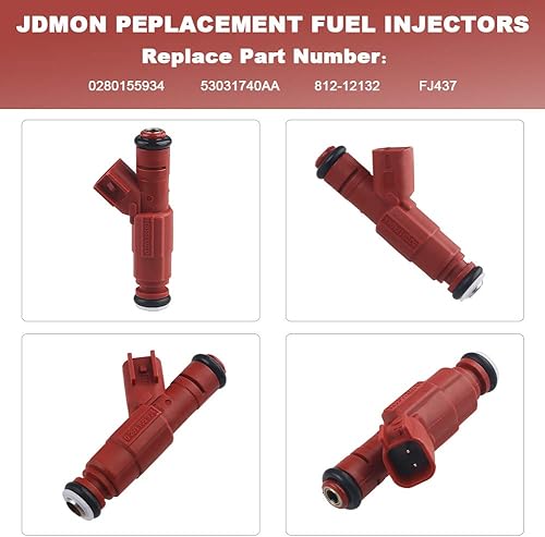 Miniatura 3 de JDMON Compatible con inyectores de combustible Dodge Ram 1500 2500 3500 Van Pickup Dakota Durango 3.9L 5.2L 5.9L 2000-2003 Reemplazar 0280155934