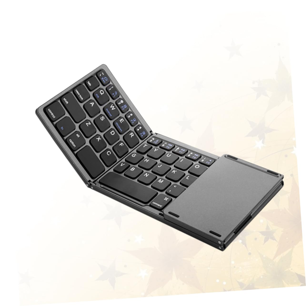 jojofuny Tastiera Pieghevole Wireless per Tablet e Notebook, Nero Abs | Design a 3 Pieghe, Assorbimento Magnetico, Formato Portatile Sottile, Stile Fashion