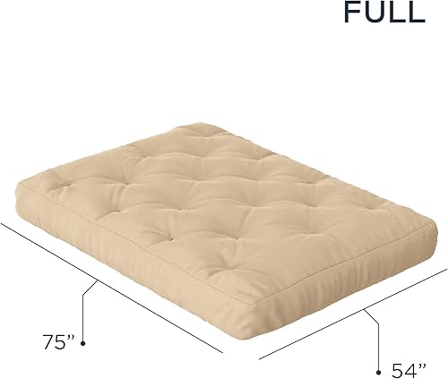 Miniatura 4 de Nuevo reemplazo del colchón del futón con cubierta lisa, bobina con bolsillos, espuma viscoelásticaresortes internos, Algodón, Caqui
