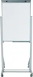 Cavalete Flip Chart Branco Luxo, 1,0m X 0,70m - Souza & Cia (Ref: 2512) Pés Alumínio com rodízio