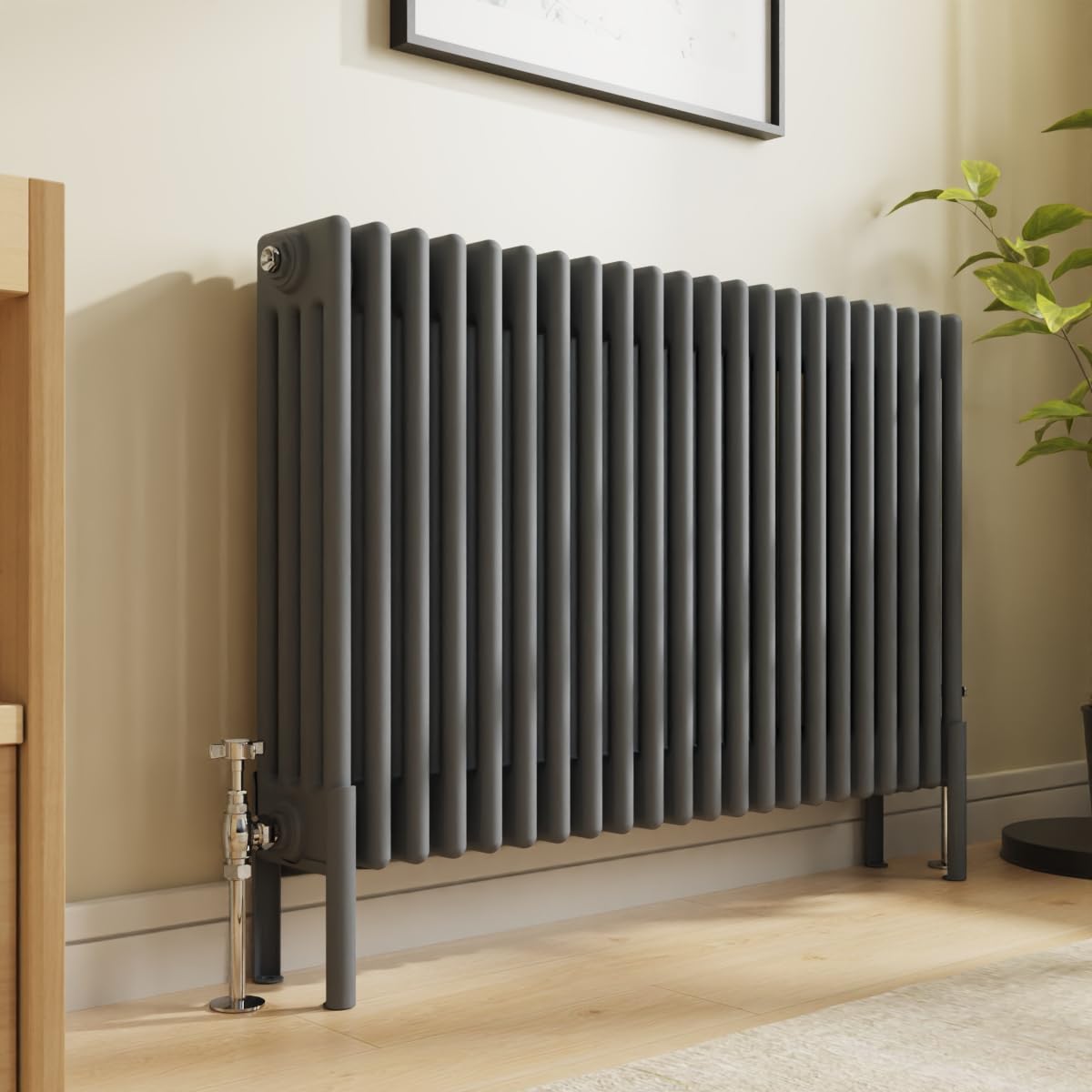 Nrg Anthracite Traditional 4 Column Horizontal Radiator 600X1010mm Central Heating Radiators
