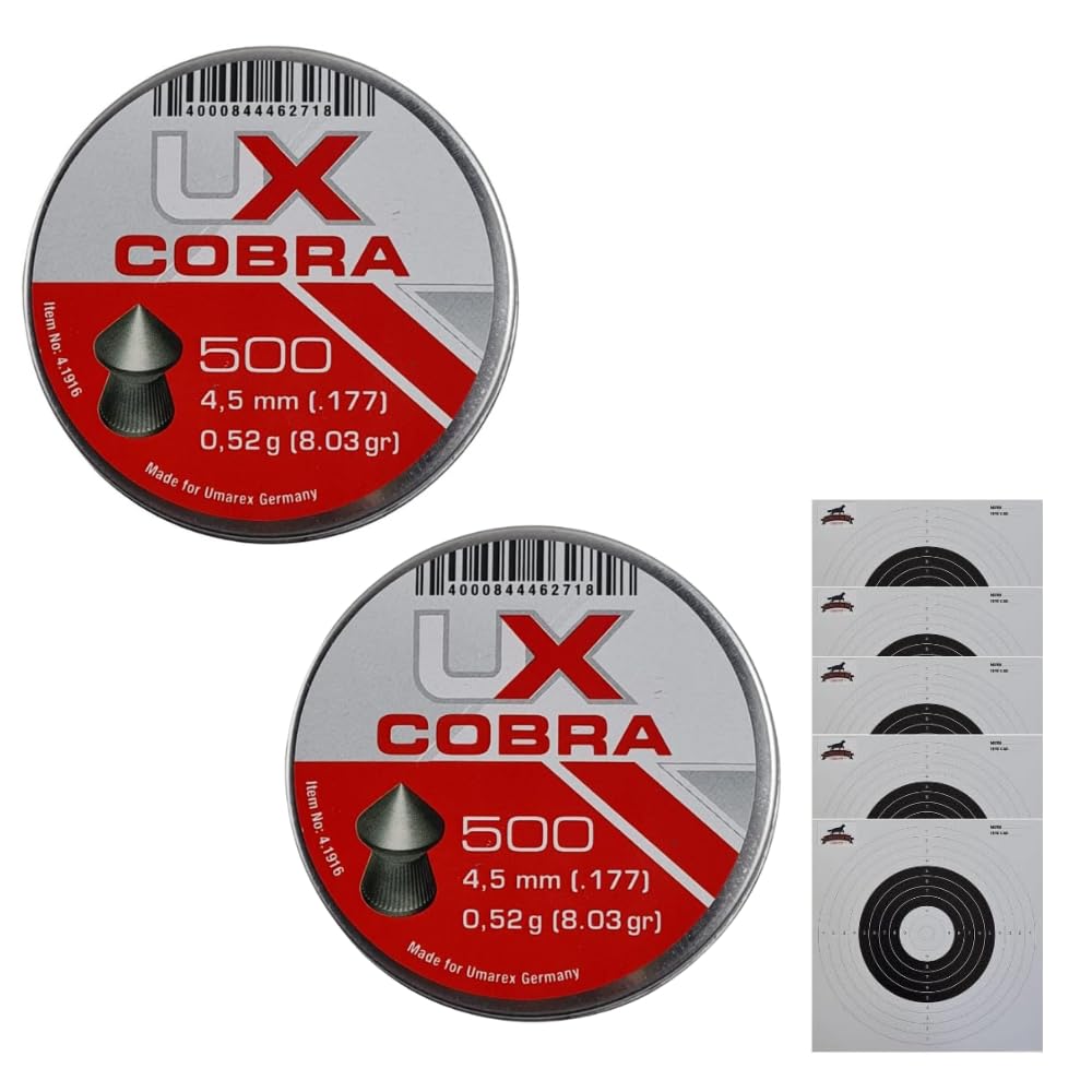 5 Bersaglii 14x14 1000 Pallini PIOMBINI 4 5 4.5 45 MM PIOMBINI Cobra per CARABINA Pistola Aria COMPRESSA Gas CO2