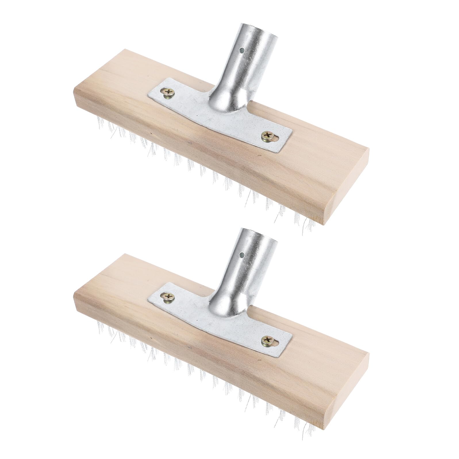 2 pièces Brosse Acier Inoxydable pour Sol Tête de Brosse Récurante Robuste pour Nettoyage Mousse Huile et Saletés sur Béton Garage Terrasse et Ponts Marins Lot