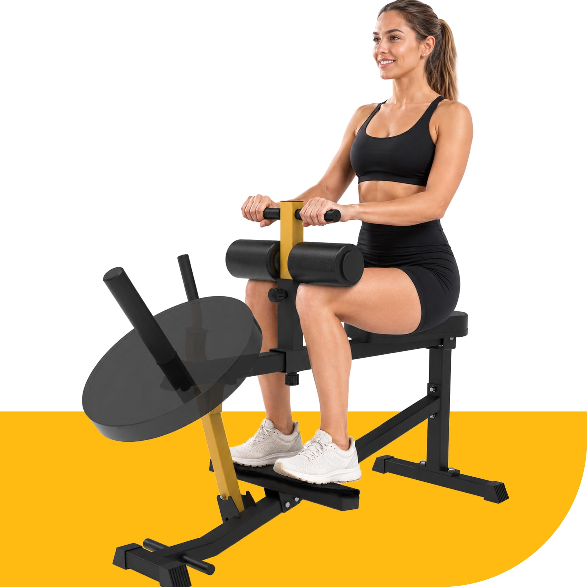 GuuG Wadenmaschine Wedentrainer Wadendehner Sitzend: Beintrainer im Sitzen für Zuhause Kraft-Beintrainer Bein Trainingsgerät Training Seated Calf Raise Machine