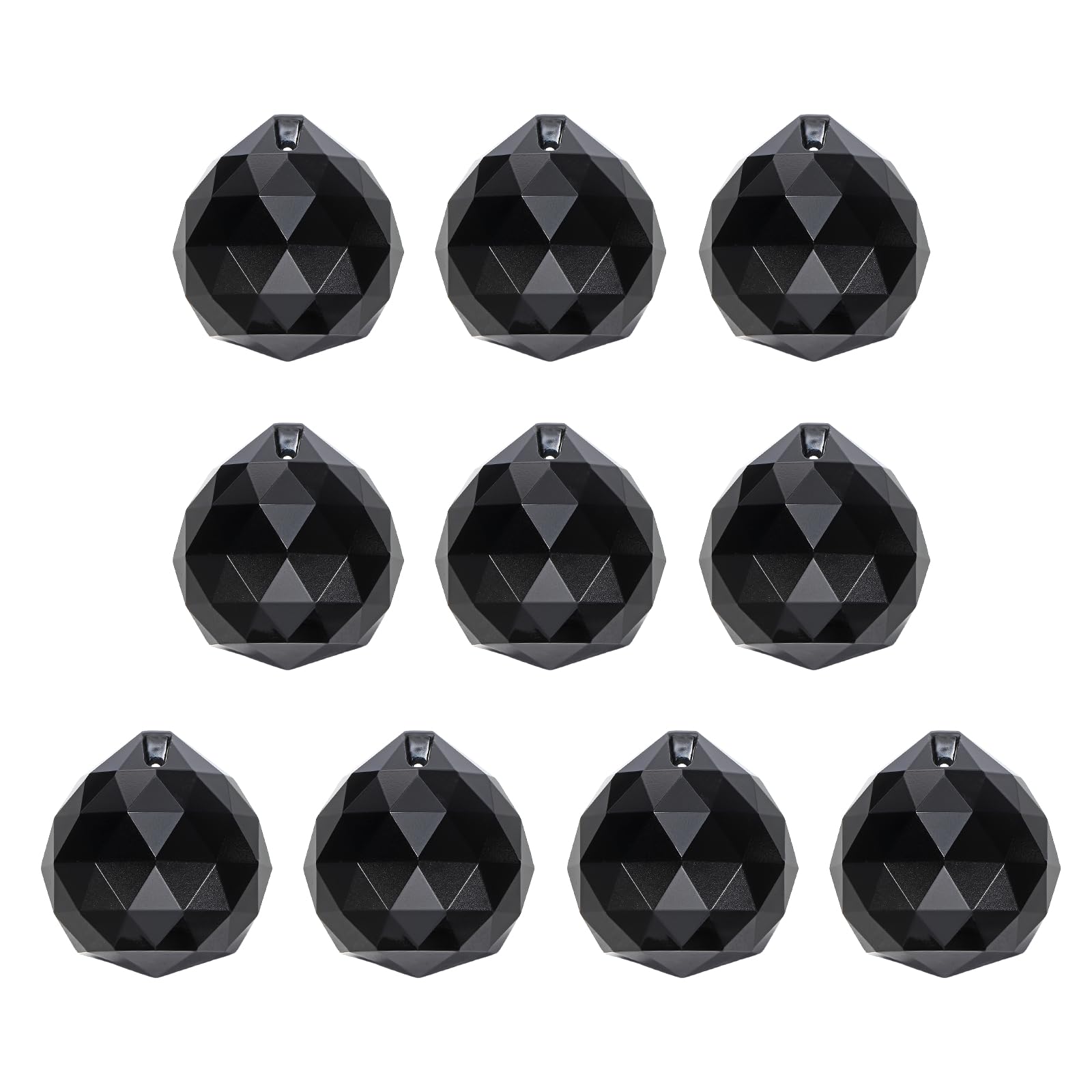 YELARXI Crystal Ball Prisms, Sun Catcher Hanging Prism Sun Catcher Pendant 18mm / 0.71Inch & 10 Pack & Black-Fitting for (Outdoor/Indoor/Windows/DIY Decor/Feng Shui/Chandelier)