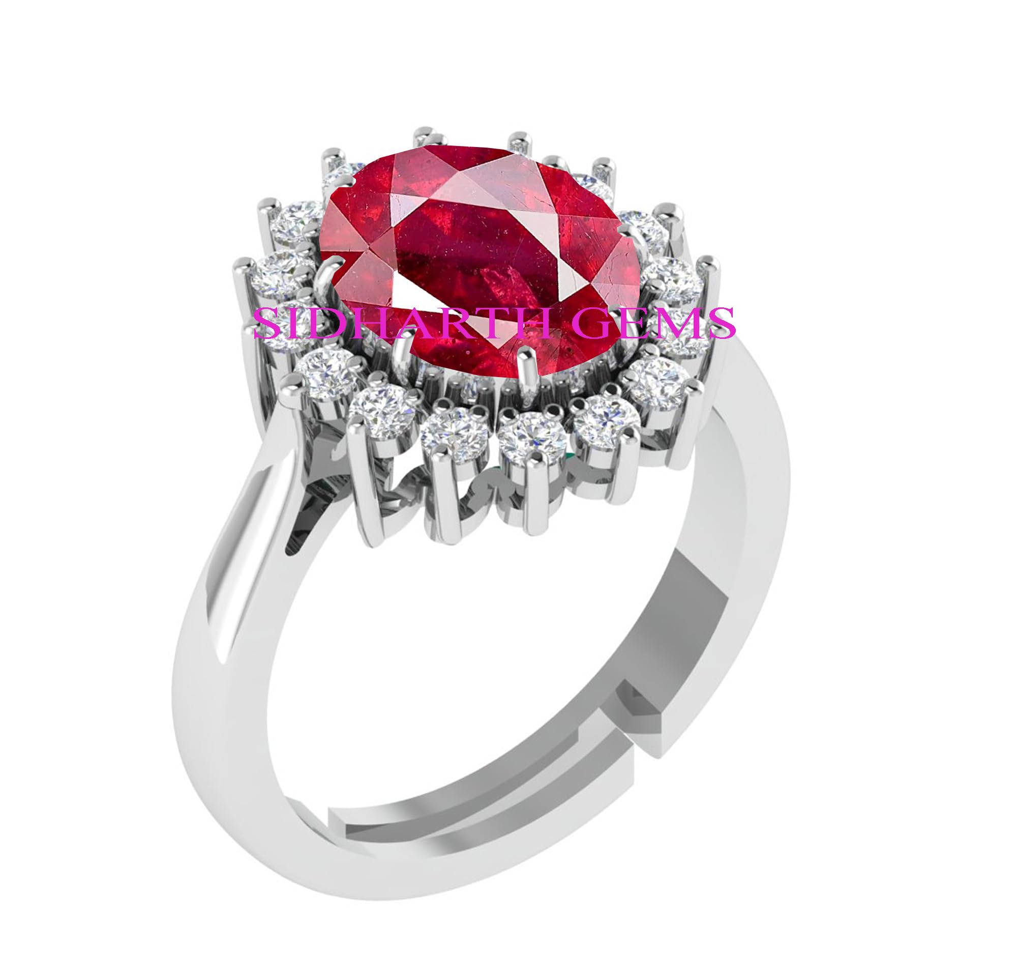 11.00 Ratti / 10.00 Carat Ruby (Manik/Manikya/Maneek) Gemstone Panchdhatu White Silver Plated Ring for Astrological Purpose (Lab - Teseted)-image-10