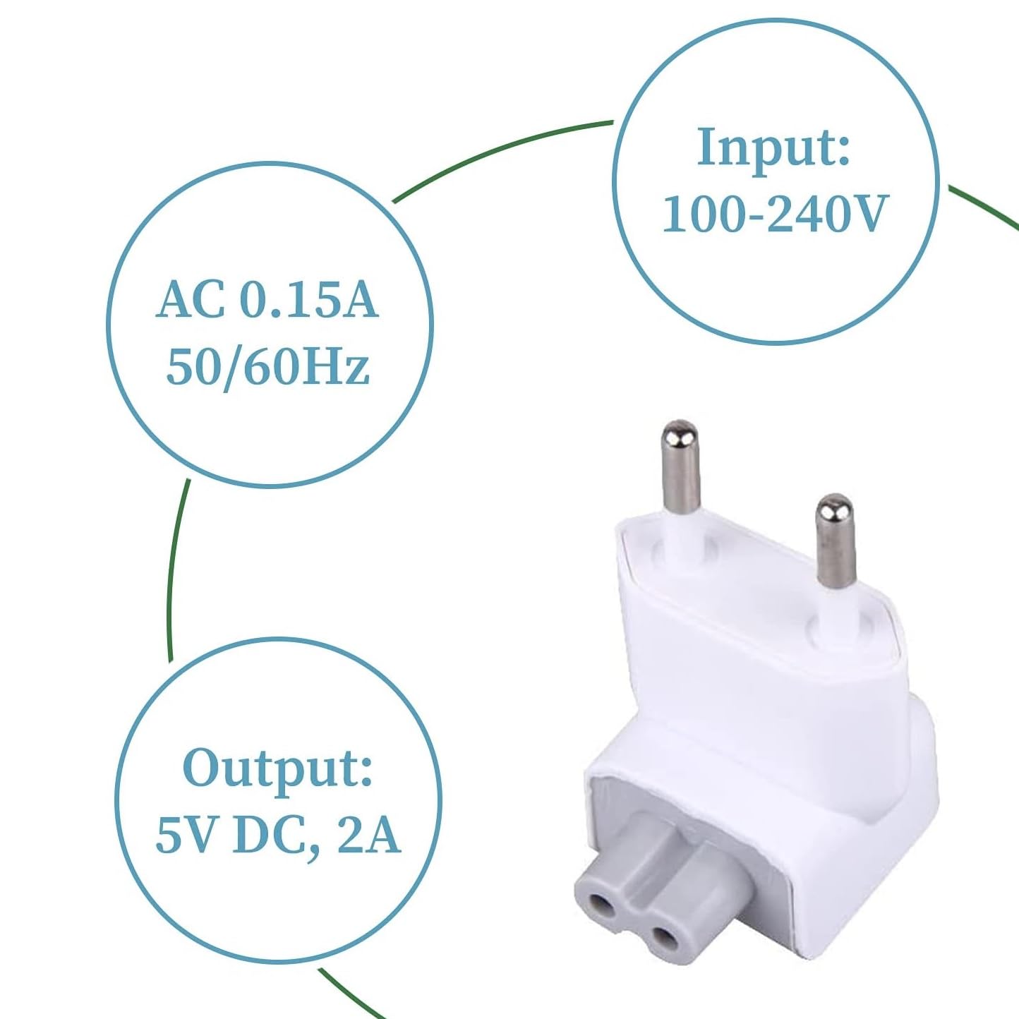 Adaptador Corriente para Fuentes de alimentación Compatible con Aple, Reemplazo para Adaptador de Corriente Compatible con Macbook, iPhone, iPad, Conexión Europea - imagen 3