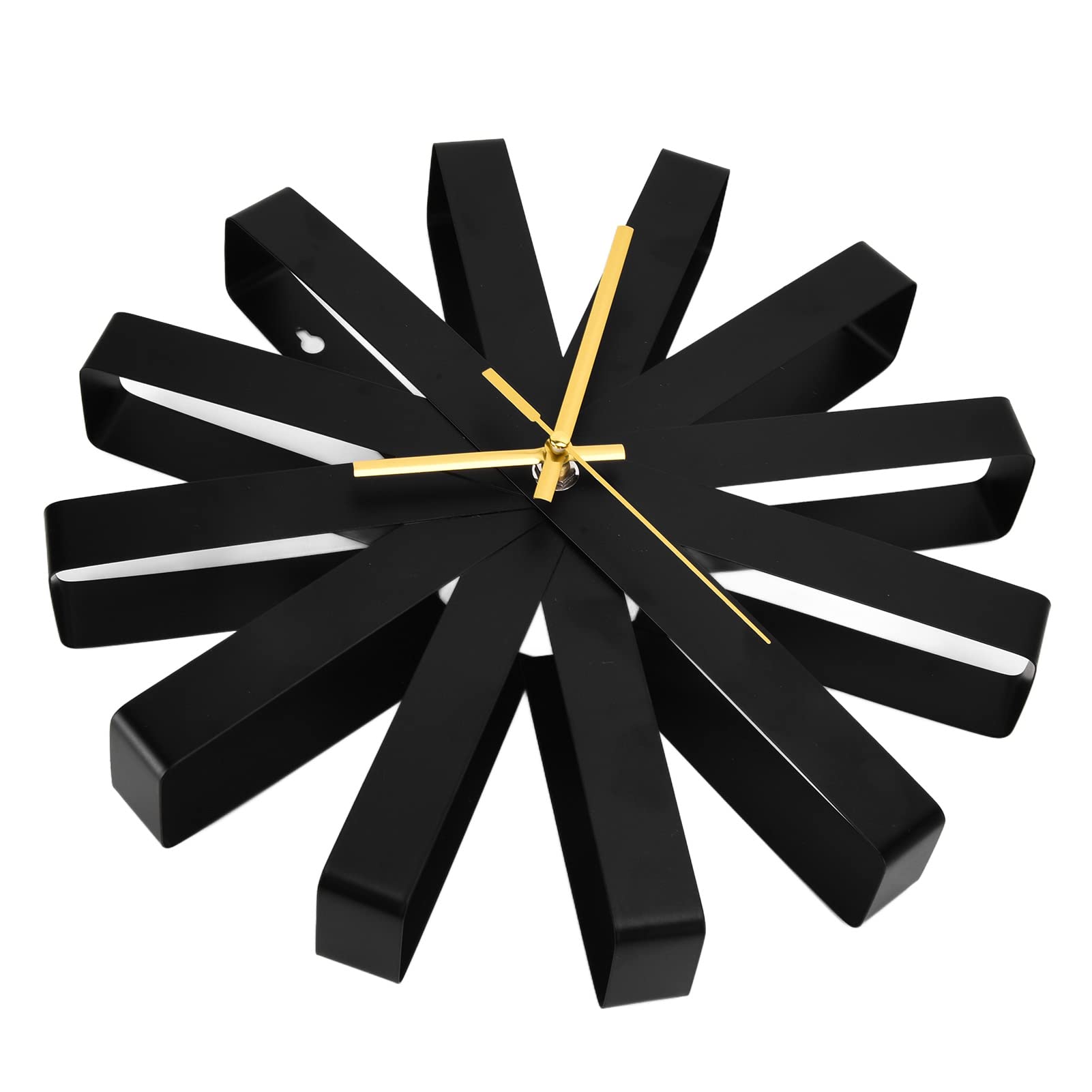 Cryfokt Orologio da Parete Silenzioso, Design a Nastro in Acciaio Inox,