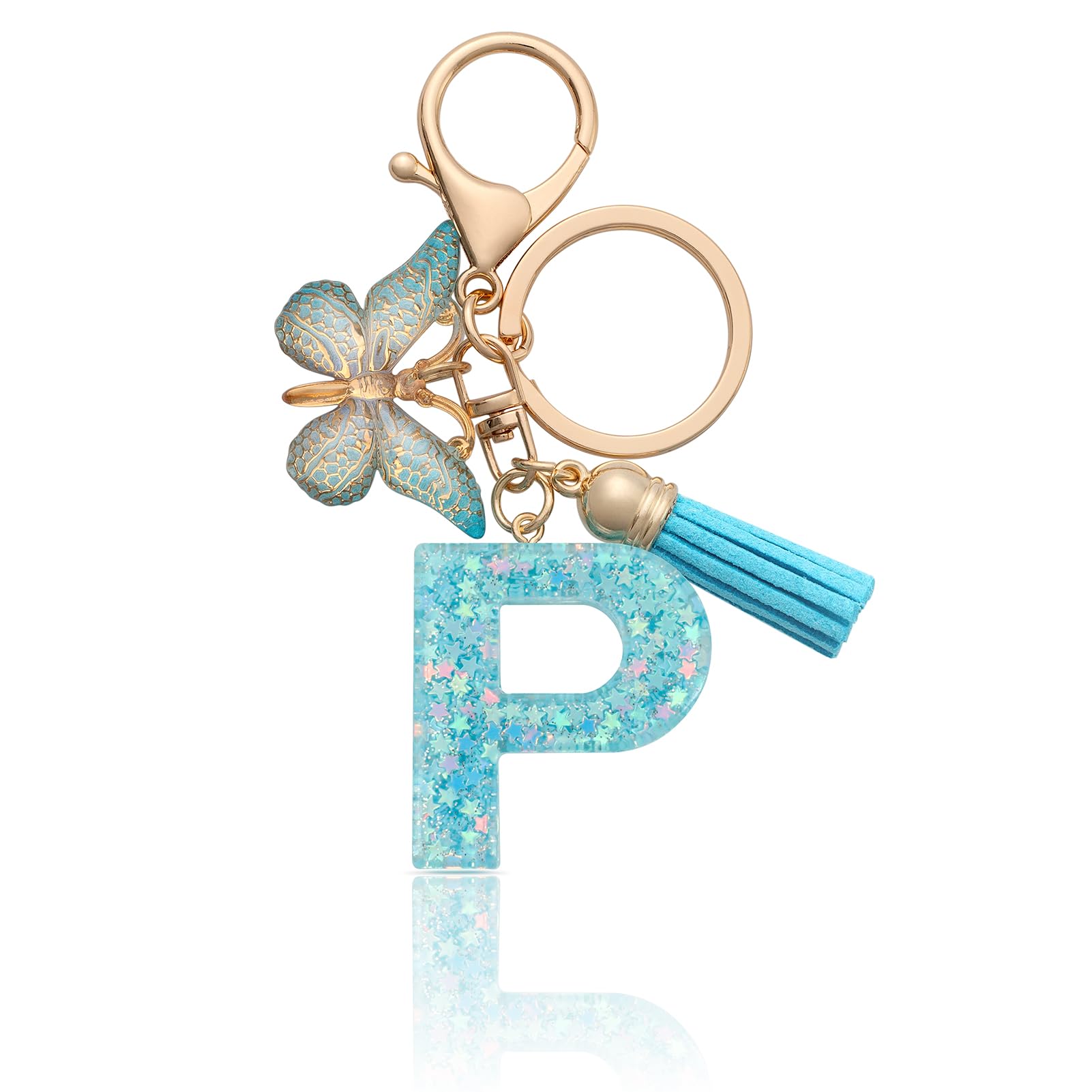 MORSUNBELA Schlüsselanhänger Buchstabe Mädchen Keychain mit Anfangsbuchstabe Schlüssel Anhänger mit Buchstaben für Frauen Damen
