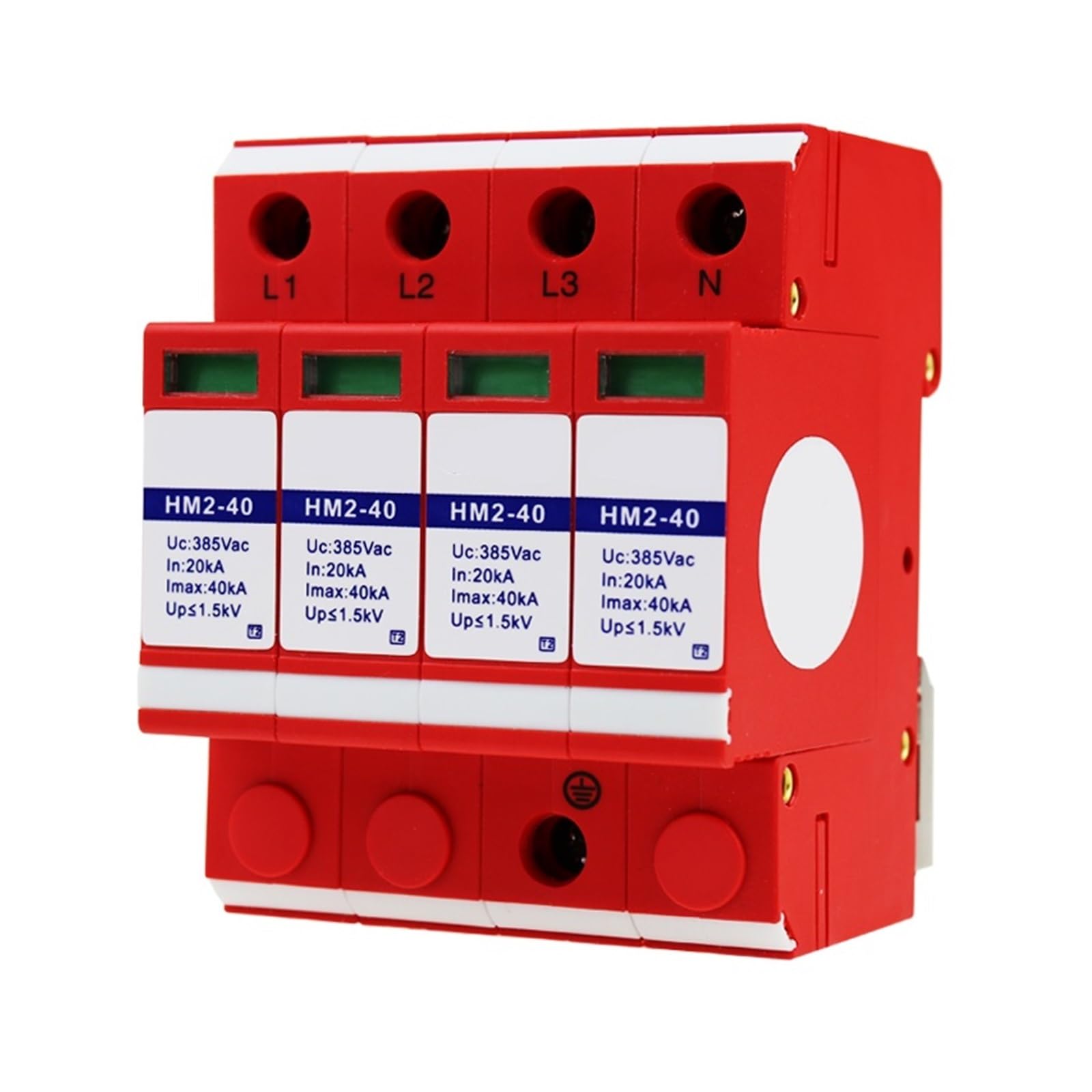 DEBLAN Scaricatore di sovratensione trifase da 380 V, Classe C, Tipo 2, 40 KA, 1,5 KV