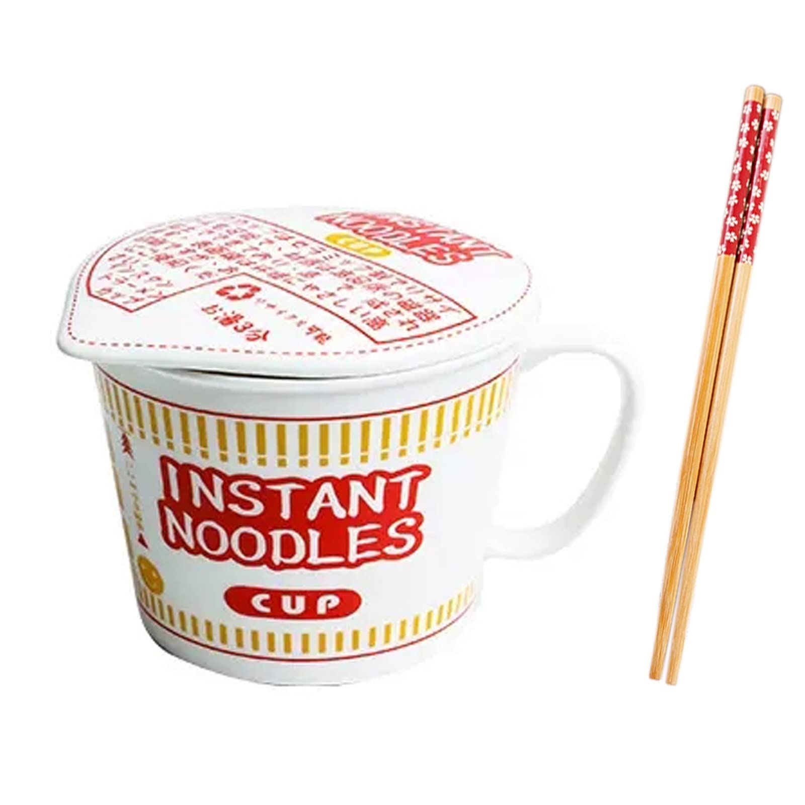 Hanghaijia Red Ramen Bowl With Lid And Handle Instant Ramen Noodle Bowl,Microwave Oven Safe Ceramic Large Soup Bowls (Color : Size : M)