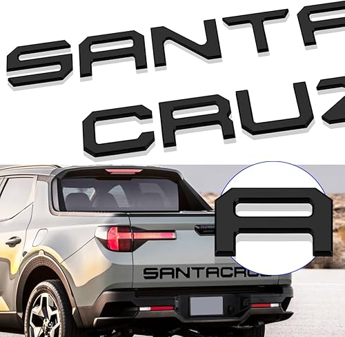 Miniatura 9 de Letras de inserción para portón trasero compatibles con Santa Cruz 2022 2023 3M adhesivo y letras adhesivas en relieve 3D para portón trasero