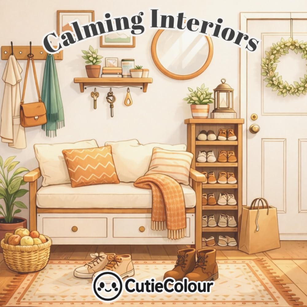 Calming Interiors: A Teen and Adult Coloring Book for Relaxation & Comfort Featuring 25 Warm, Inviting Home Interiors Inspired by The Timeless Comfort of Hygge Living