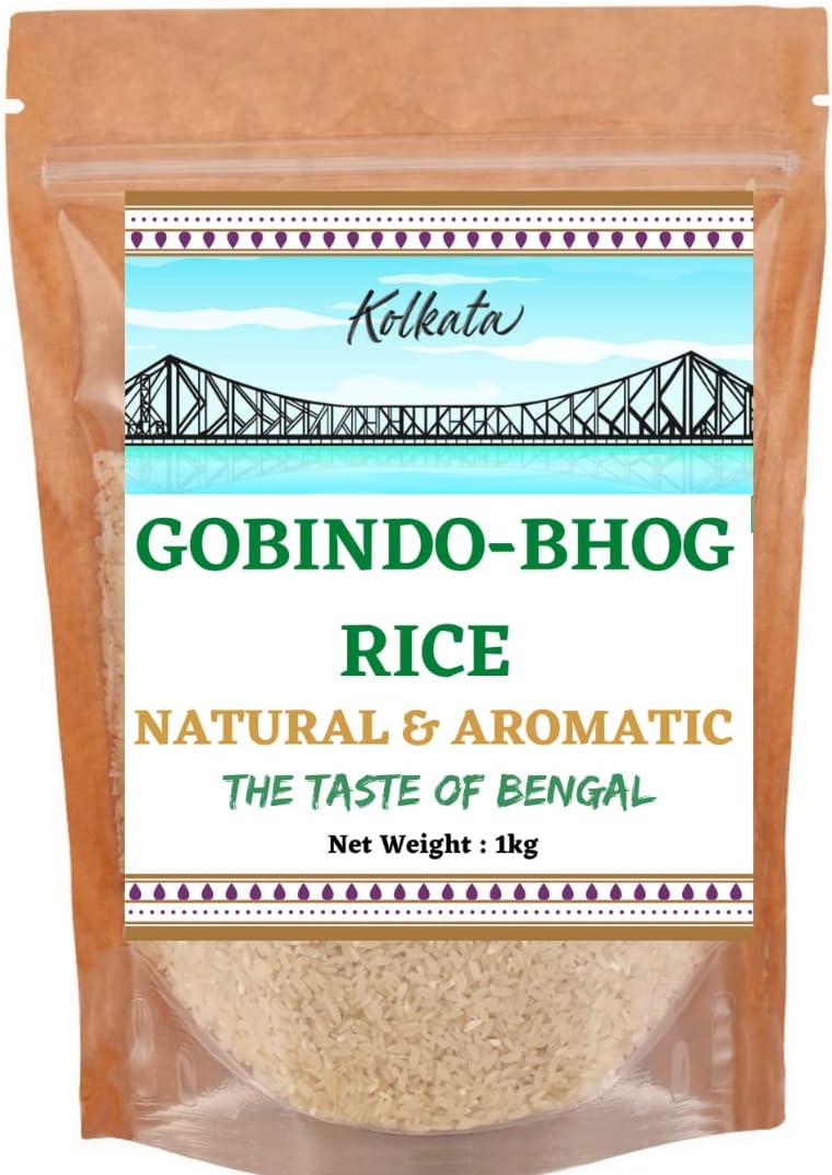 Natural GobindoBhog Rice - 3kg - Aromatic Rice - Jeera Rice - 2 year Old Rice - Directly from Bengal Farmers