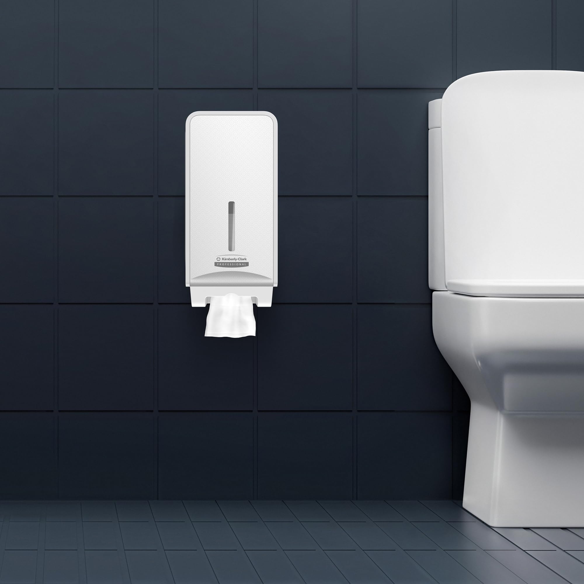 Kimberly-Clark Professional ICON-Spender für Einzelblatt-Toilettenpapier (53949) mit weißer Blende im Mosaikdesign; 1 Spender und Blende pro Karton