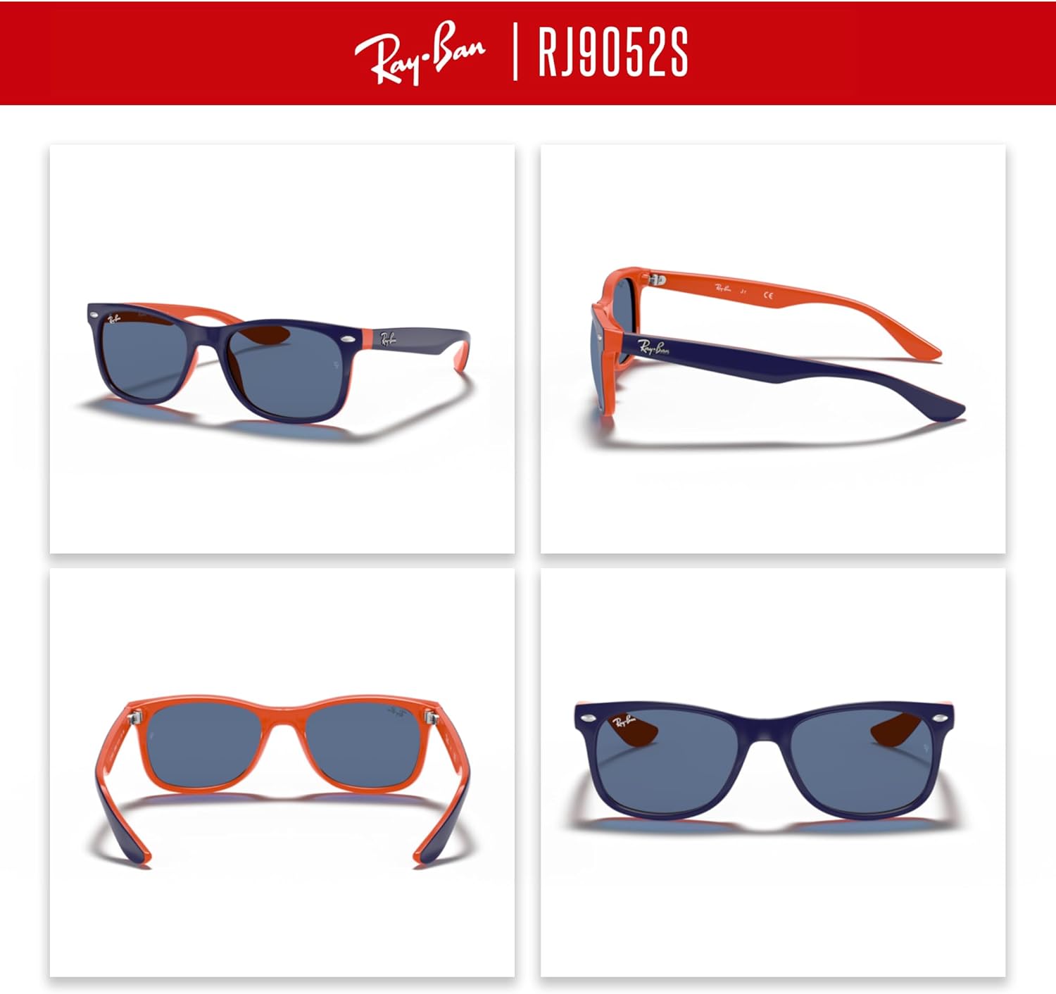 Ray-Ban Junior XS Kids' New Wayfarer RJ9052S Square Sunglasses for SMALL Boys and Girls +BUNDLE with ACCESSORY EYEWEAR KIT