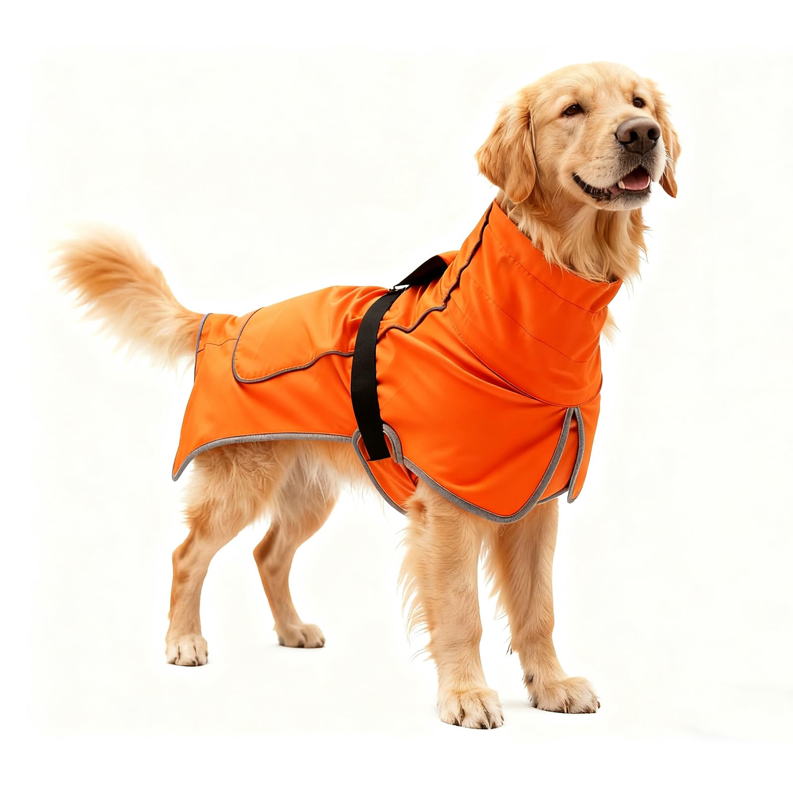 Waterproof Dog Coat Winter Jacket Warm Dogs Coats with Collar Fleece Coats Waterproof Reflective Hiking Coat Adjustable Dog Raincoat Winter Jacket for Small Medium Large Dogs (orange, M)