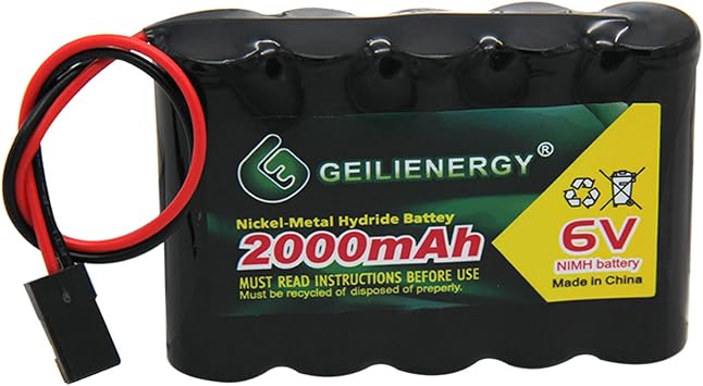 حزم بطارية NiMH RX 6V 2000mAh مع موصل Hitec لطائرات RC وروبوت المشي