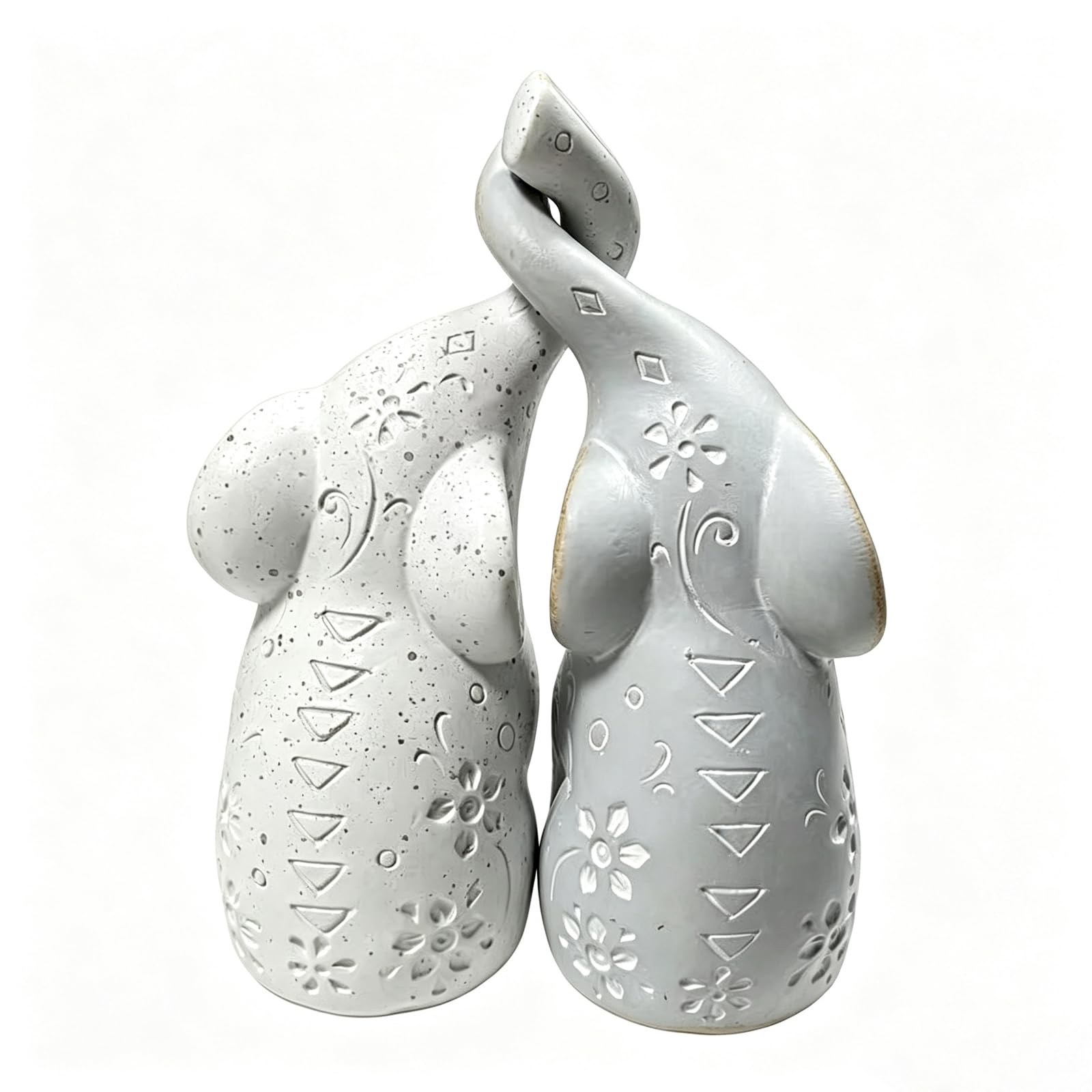 OwMell Set of 2 Loving Elephant Statue Figurine, 6...