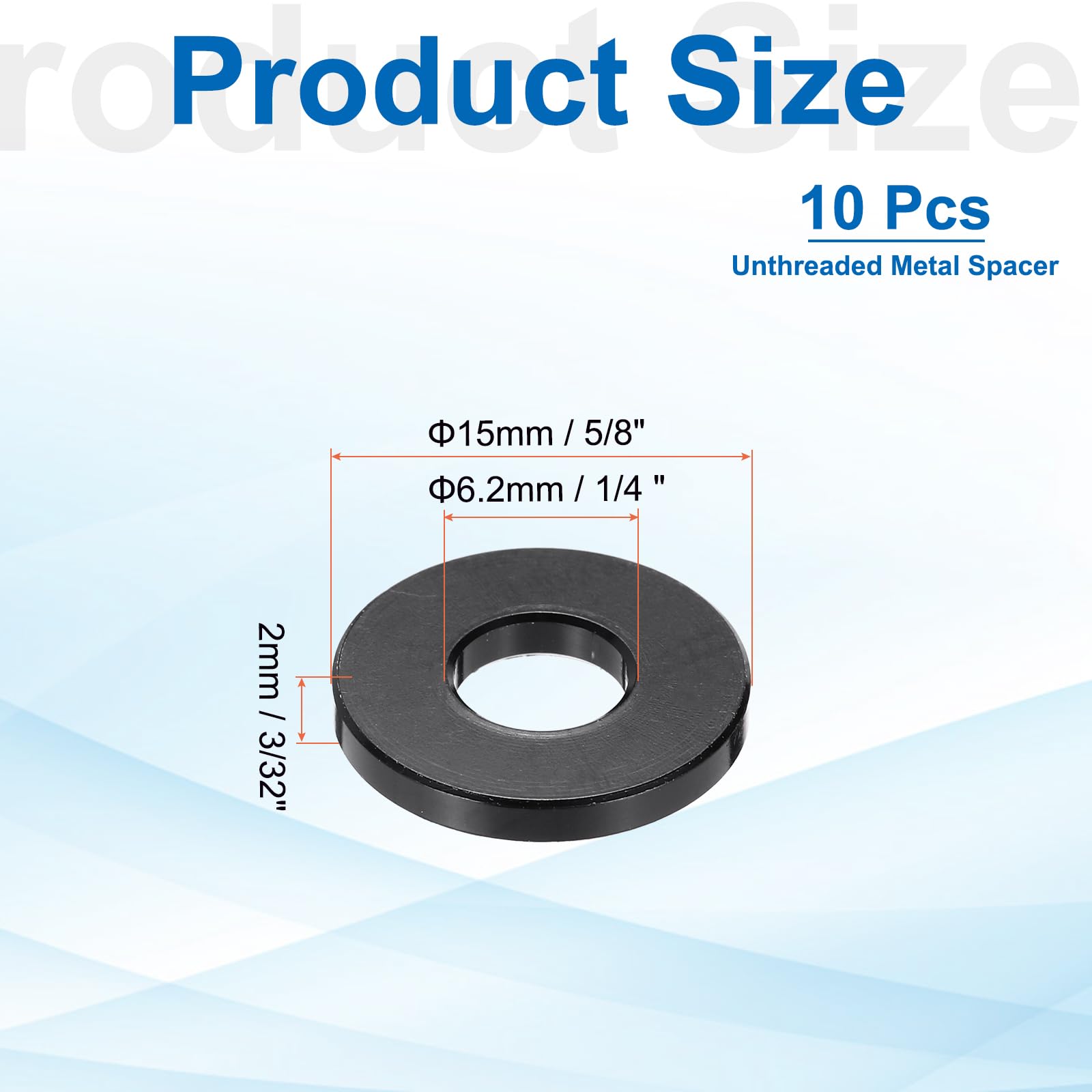 PATIKIL 10pcs M6 Aluminium Spacers, 1/4" ID x 5/8" OD Round Standoff Spacer - Image 2