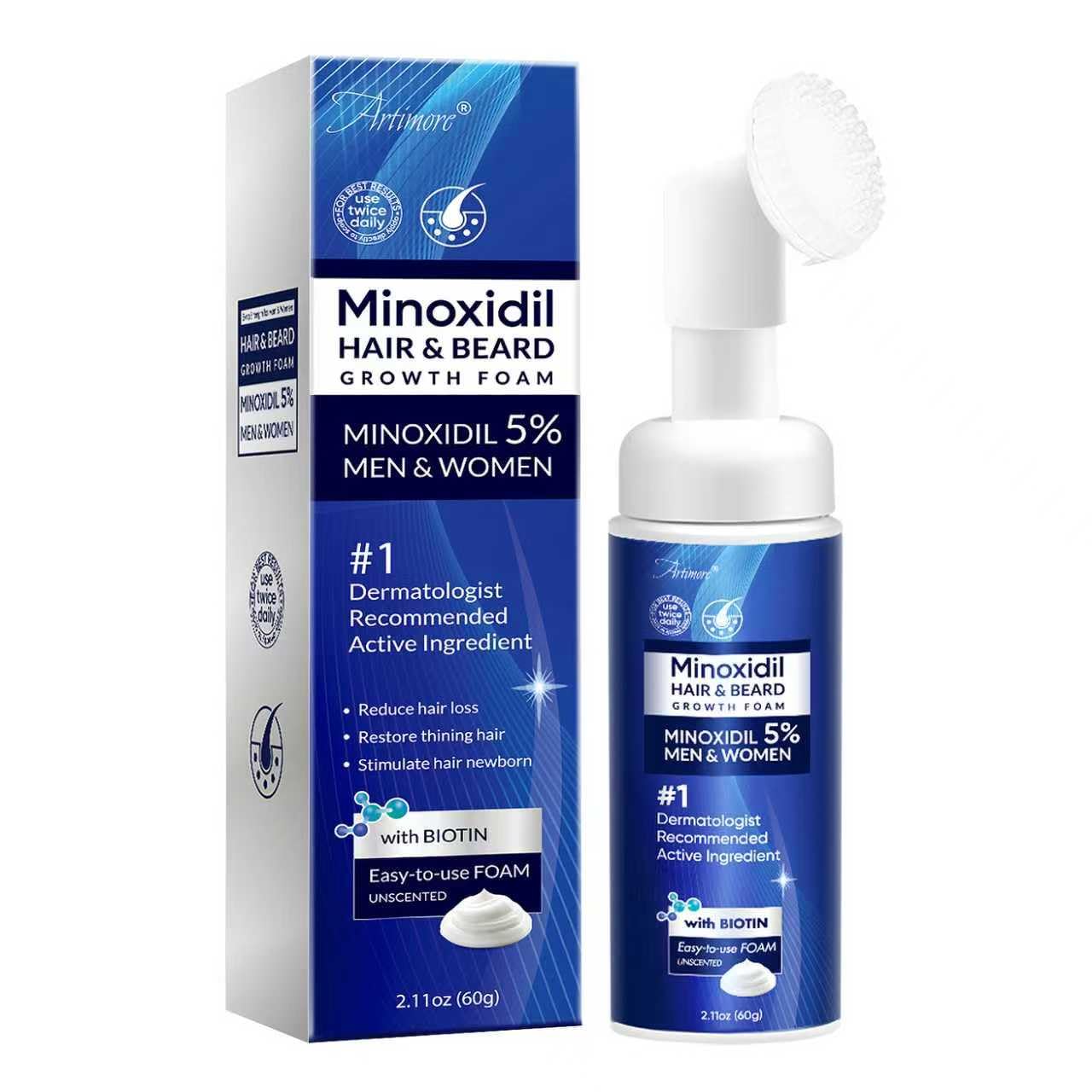 5% Minoxidil Foam for Men and Women, 5% Minoxidil for Men Foam, Minoxidil for Women Hair Growth (60)