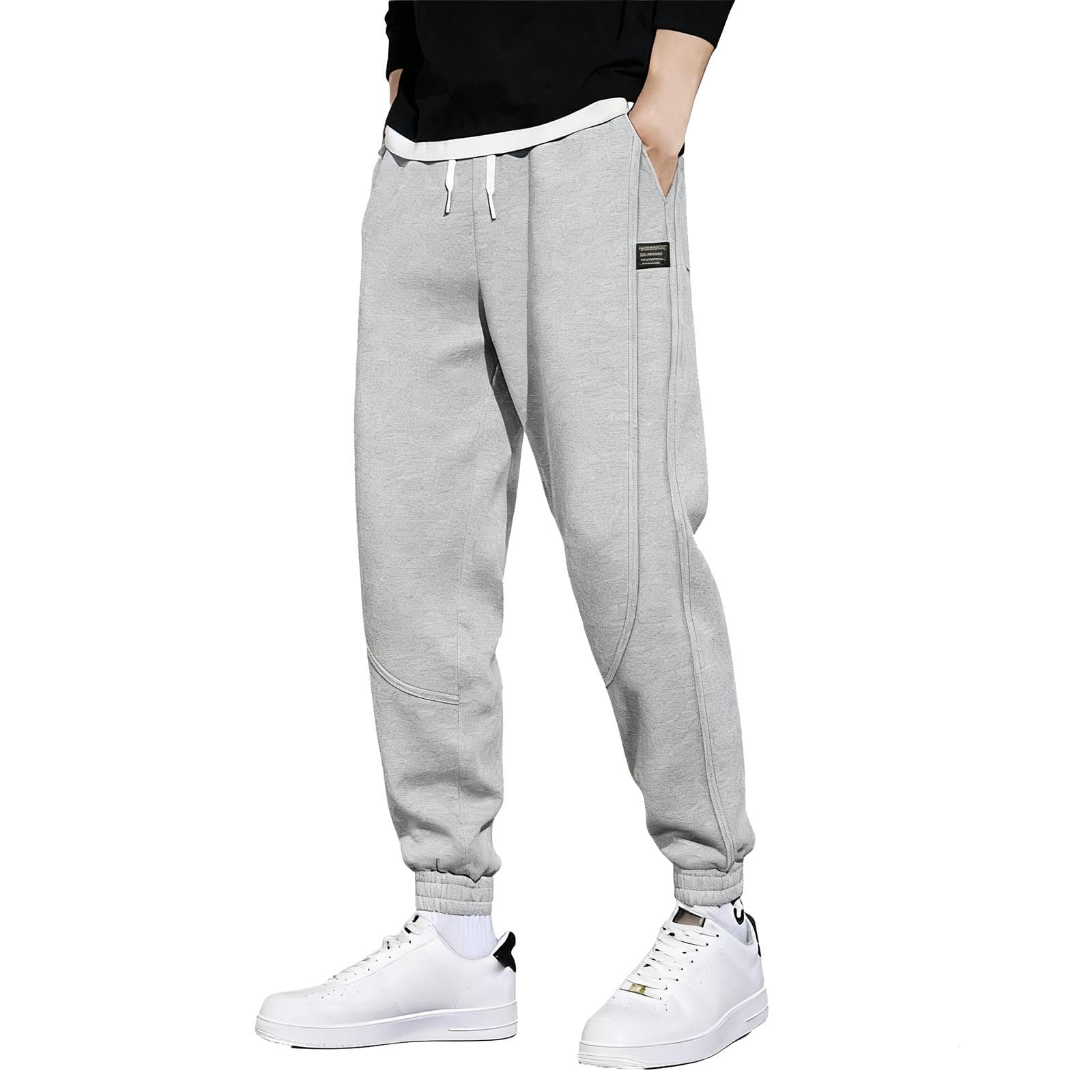 Mens Sweatpants with Pockets Elastic Bottom Athletic Pants Training Track Pants Joggers for Men Soccer Running Workout