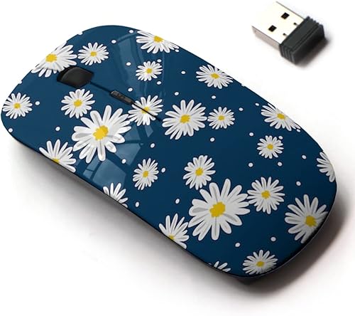 Ratón inalámbrico 2.4G con bonito diseño de patrón para todas las computadoras portátiles y computadoras de escritorio con nano receptor, círculo de