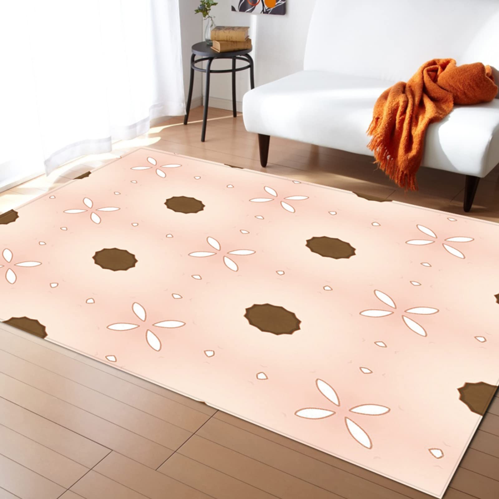 Outdoor Teppich Mädchen Rosa Braun Schmutzfangmatte Polyester Verdicken Fußmatte Außen Innen rutschfest Fussmatte Weich Fussmatten Haustür Waschbar Fussabtreter Aussenbereich Türmatte 100x120cm