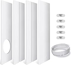 Air Conditioner Window Vent Kit, Portable AC Window Sealing kit Adjustable Sliding AC Window Kit for 5.9 Inch Diameter Air Conditioner Exhaust Hose