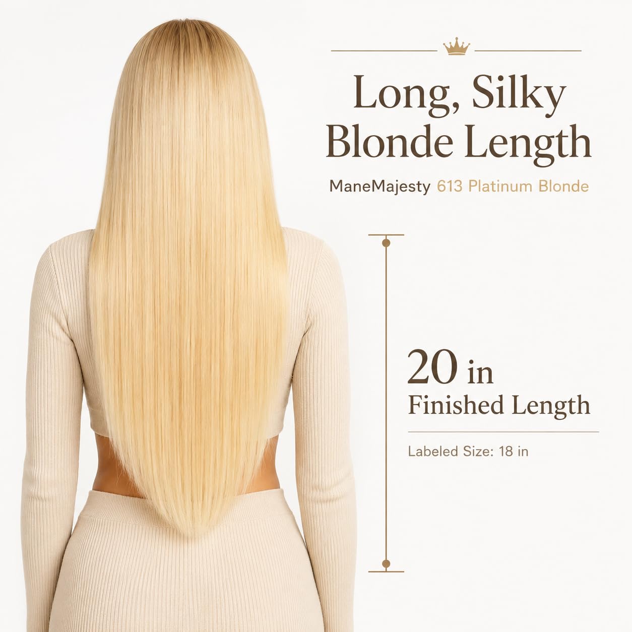 18 Inch Clip in Human Hair Extensions, 10pcs 100g Straight Remy Hair, Color 613 Platinum Blonde Double Weft Clip Ins for Women, Finished Length 20 Inch