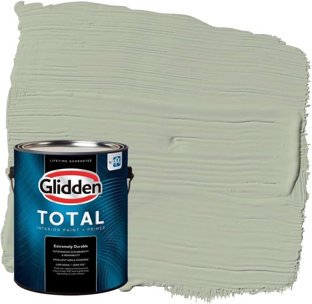 Glidden Total Interior Wall Paint & Primer AllinOne, Light Sage/Green, Eggshell, 1