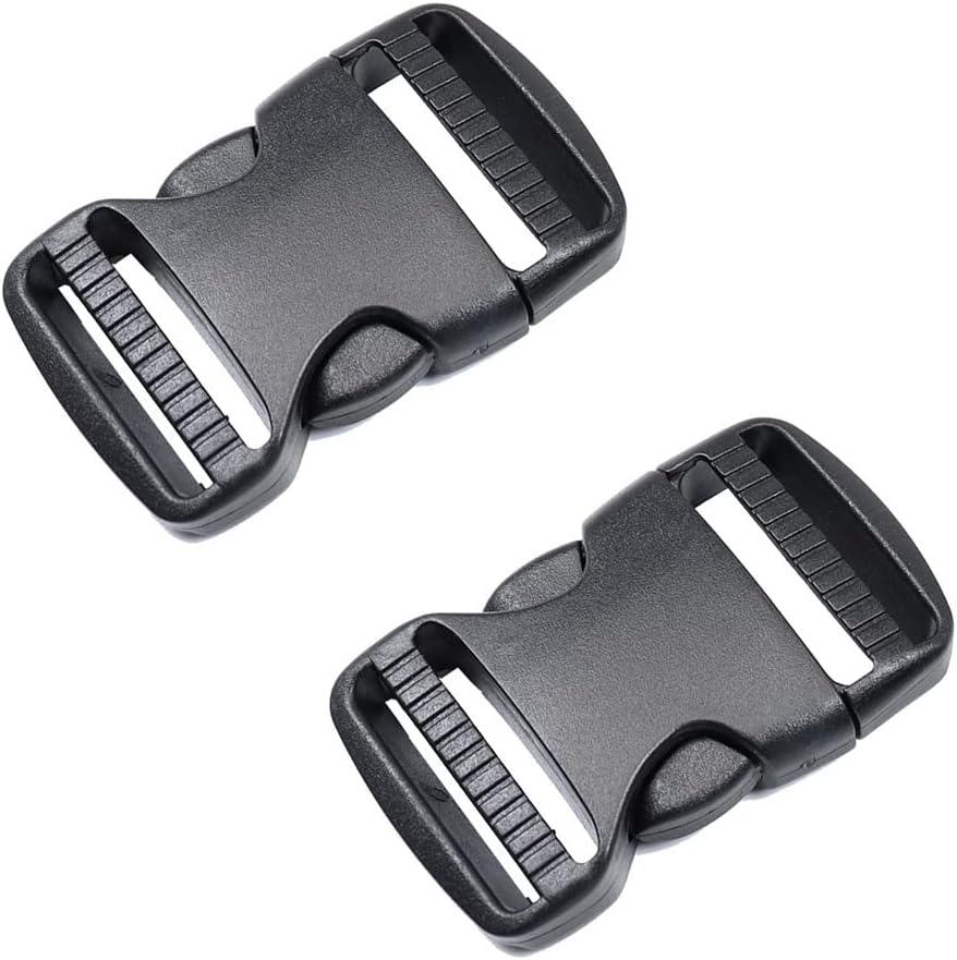 Baikeen Plastic Side Release Buckles,15mm/20mm/25mm/32mm/38mm/50mm Heavy Duty Plastic Buckle Clips Snaps Backpack Belt Replacement Buckle